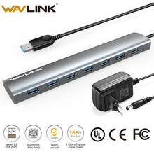 Super speed 7-Порты и разъёмы USB 3,0 Алюминий концентратор с выходом 5 V/4A Мощность адаптер USB разветвитель 3,0 Sup Порты и разъёмы s microsoft Windows, MAC OS Wavlink