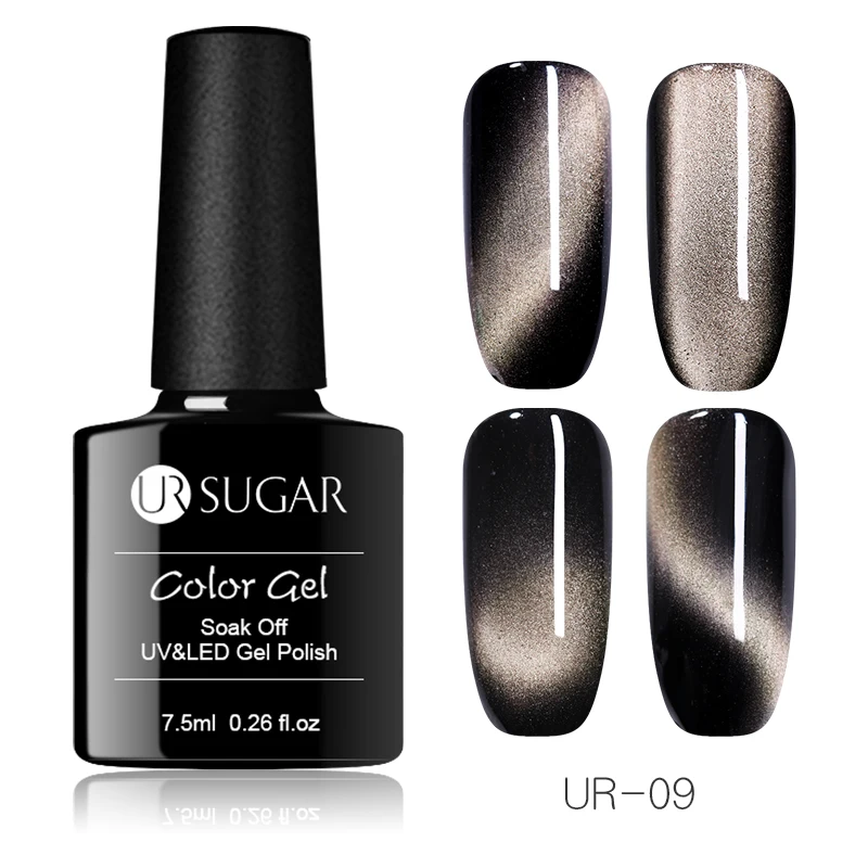 UR SUGAR 5D Magnetic UV Gel Nail Polish Glitter Red Silver Green Colorful Soak Off UV LED Gel Hybrid Nail Varnish - Цвет: 9