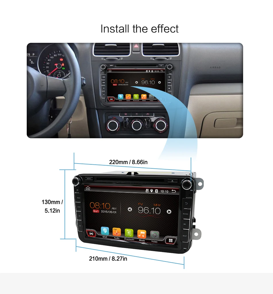 Flash Deal Bosion Android 8.0  Car DVD GPS Navi For Volkswagen SKODA OCTAVIA Fabia GOLF 6 polo Bora MK4 B6 PASSAT Tiguan DAB+ Wifi 5