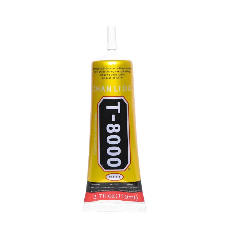 

5Pcs 110ML T8000 Glue Epoxy Resin Adhesive T-8000 Super Strong Transparent Glass Wood Fabric Textile Plastic Touch Screen Phone