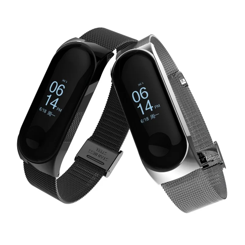 ONEVAN Mi Band 3 ремешок для Xiaomi Спортивные Смарт часы браслет металлический Xiao сменный