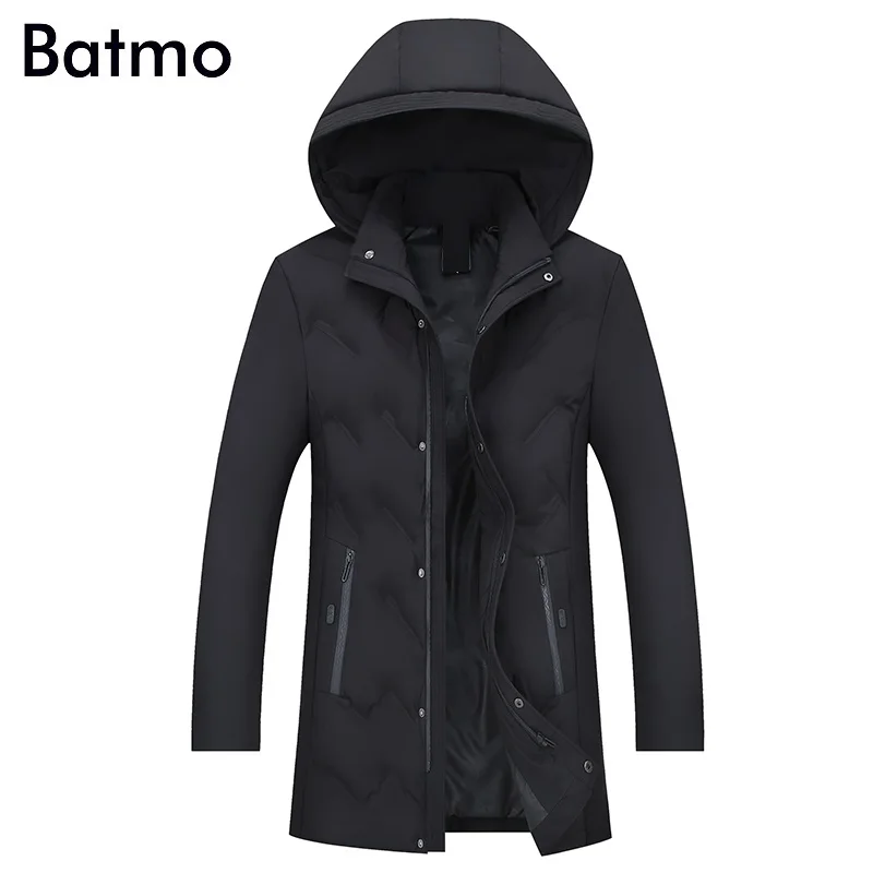 BATMO Новое поступление, зимние теплые куртки с капюшоном высокого качества для мужчин, мужская шапка, съемное пальто, большие размеры 187