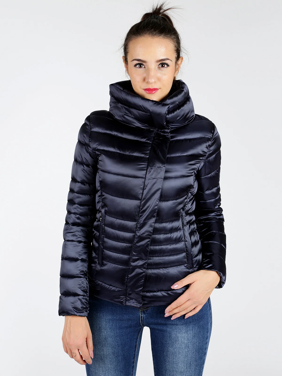 Padded jacket and quilted bluein Basic Jackets from Women's Clothing