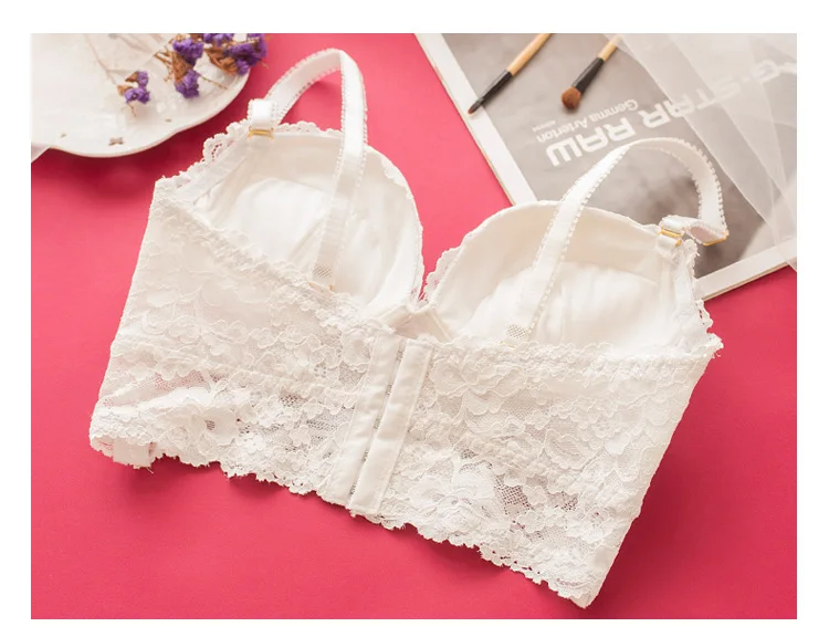 Embroidered Sexy Girl Bra Set no steel ring student underwear five-breasted bra gathered underwear AB size universal bra