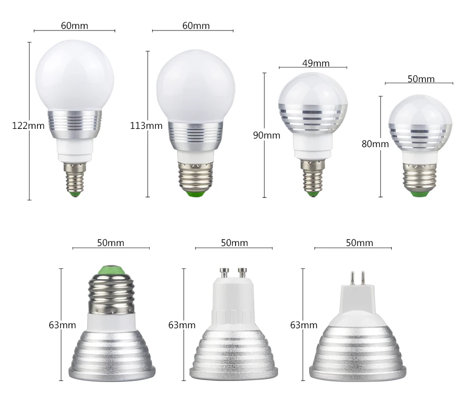 E27 E14 MR16 GU10 RGB Светодиодная лампа с 16 сменными цветами AC85-265V 3 Вт Светодиодная лампа E27 RGB Led светильник+ ИК пульт дистанционного управления