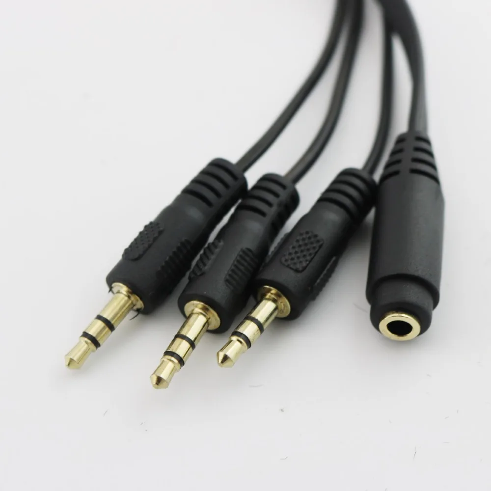 10x Gold Plated 3 5mm TRS Stereo Female 3 Pole Jack to 3x 1 8 3 Pole Male Plug Audio Headphone Adapter Splitter Cable 30cm 1ft