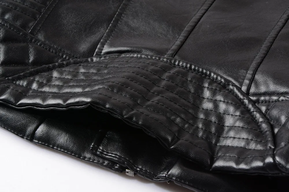 2020 New Fashion Women Soft Faux Leather PU Jackets and Coats Lady Motorcyle Zippers Biker Black Spliced Street Outerwear