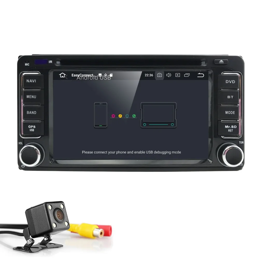 Top 2Din Android8.0 4G CarDVD Radio Player GPS Navigation Universal For Toyota Corolla RAV-4 Camry Tundra Vios Vitz Sequoia Echo MR2 1