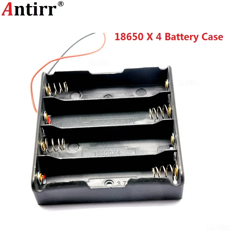 

Black 4x 18650 3.7V Battery Storage Box Case 4 Slot Way DIY Mobile Lithium Batteries Power Bank Holder Container With Wire Leads