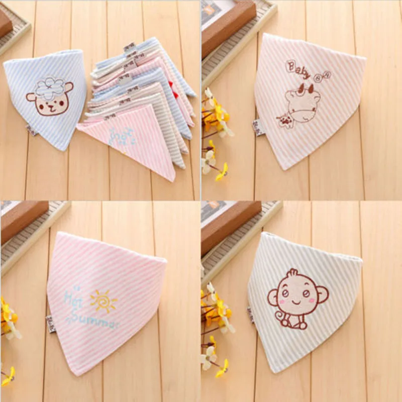 Unisex Infant Bibs Feeding Saliva Towel Dribble Triangle Bandana Head Scarf Cute Cartoons Towels