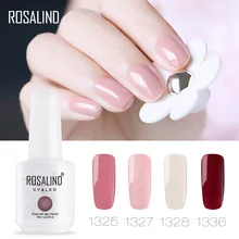 ROSALIND лак для ногтей 15 мл белый флакон чистые цвета УФ светодиодный Полупостоянный лак для ногтей Гель-лак для ногтей