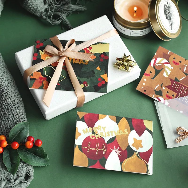 TUNACOCO 6 Pcs/set Christmas Greeting Card Birthday Gift Cards Sq1710032 |