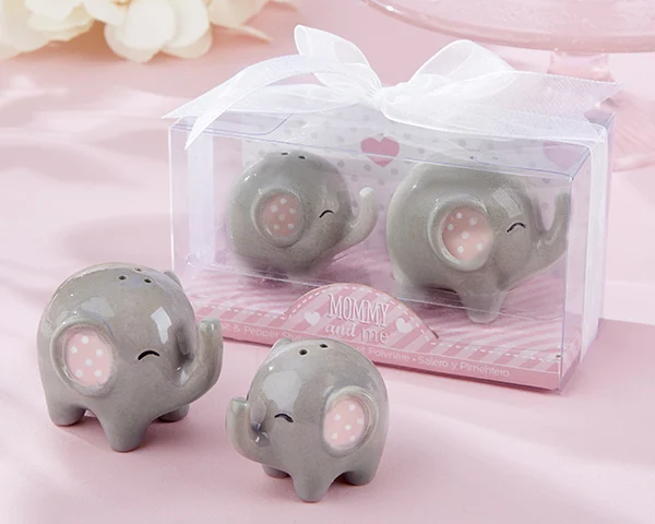 

40Pcs/lot(20boxes) Baby souvenirs Little Elephant Salt and Pepper Shaker Baby shower Gift For Baby Birthday Party Favors