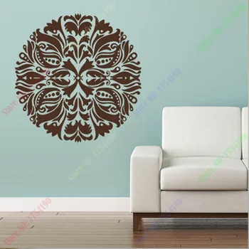 

High Quality New Size 22inx22in Wall Decal Vinyl Sticker Mandala Menhdi Flower Om Indian Hindu Buddha