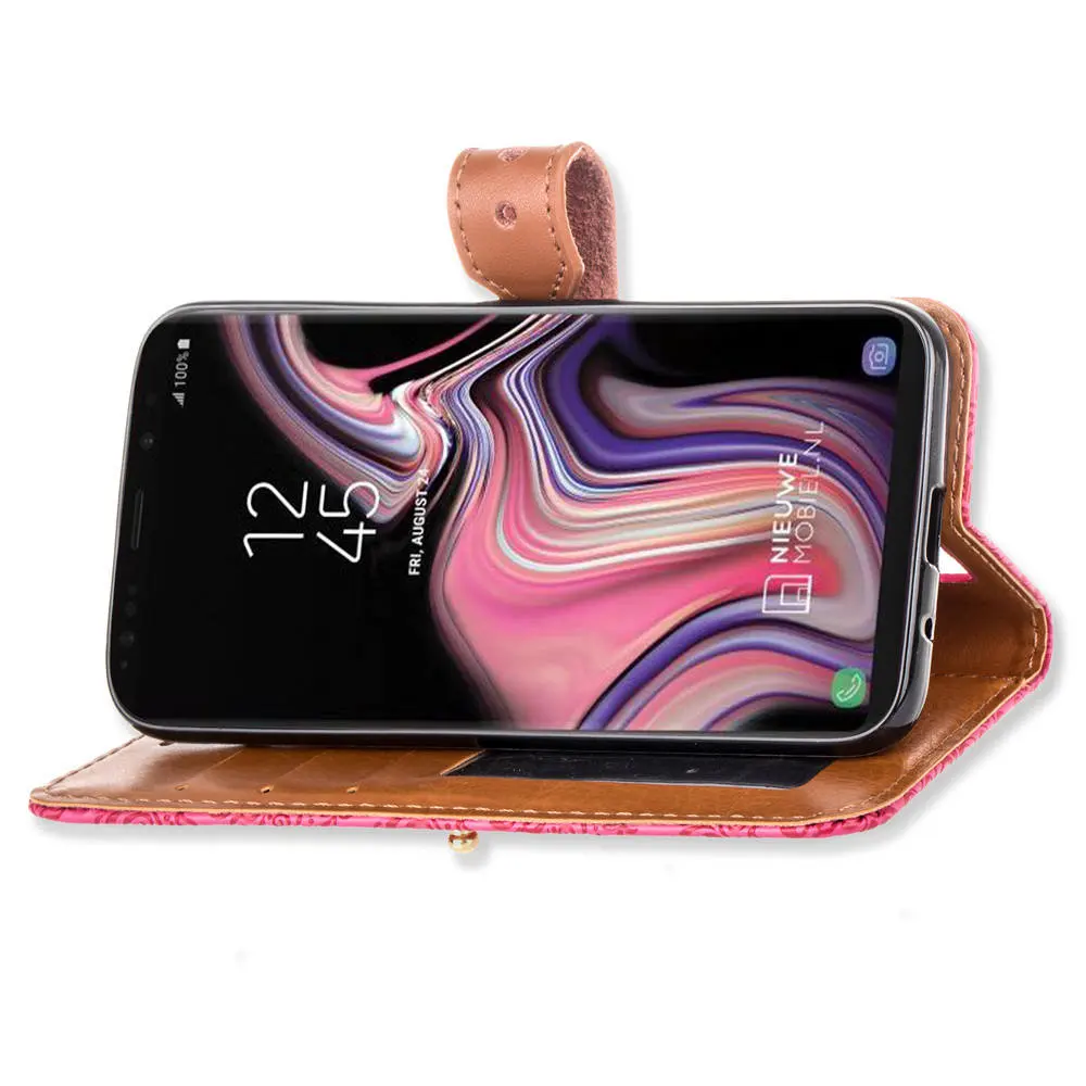 Средневековый Ретро Бумажник чехол для samsung Galaxy Note 9 8 5 4 3 черный откидная крышка Note9 Note8 Note5 Note4 Note3 J2 J5 J7 Prime G532F