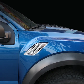 

For Ford F-150 2015-2019 Chrome Front Side Fender Vent Decal Decoration Sticker Cover Trim Car Styling