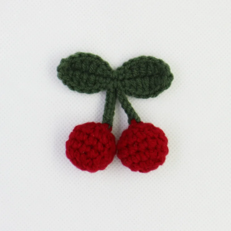 

Wholesale(50 pieces/lots) Handmade DIY Knitting Craft Cotton Yarn Cherries Design for Clothing Sweater Decoration Accessories
