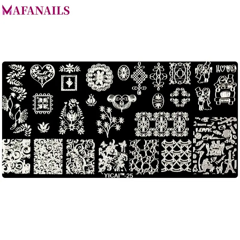 

1Pc 2018 New Rectangle Nail Art Stamp Template Image Plate For DIY Flower Leaf Theme Nail Stamping Plate with White Pad YICAI025