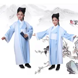 Древний китайский костюм Hanfu Детские китайские традиционные костюмы костюм для китайских танцев для мальчиков сценический костюм