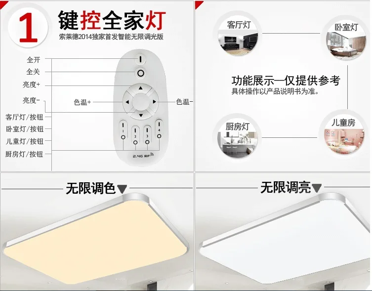 Apple Ceiling Square LED Ceiling Lamp Adjust Brightness ...