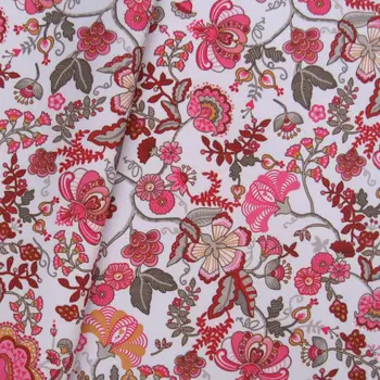

PVC coated waterproof fabric - Flowers on white background (073A)