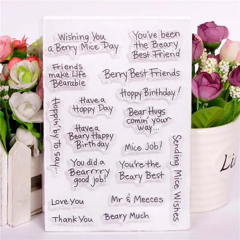 

Word Transparent Clear Stamps for DIY Scrapbooking/Card Making/Kids Christmas Fun Decoration Supplies