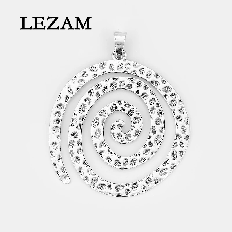 

1pcs Fashion Large Pendant Open Swirl Spiral Pendant Boho Bohemia Hammered Craft For Necklace Earring Jewelry Making Findings