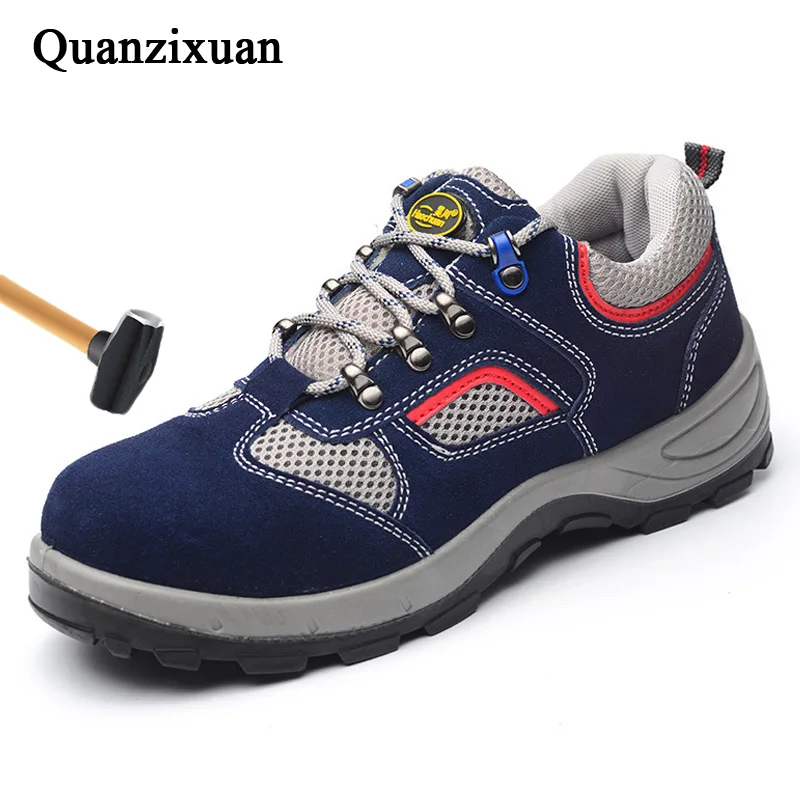 2019 New Mens Steel Toe Safety Work Shoes Light Breathable Work Safety Boot Anti-smashing Indestructible Shoes Casual Sneakers