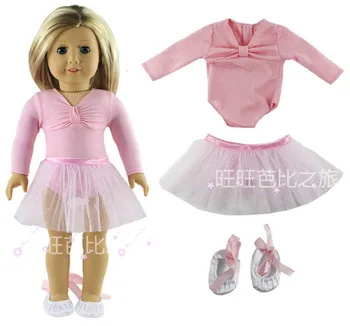 

1 set Doll Clothes for 18 Inch American Doll Fashion Pink Ballet dress