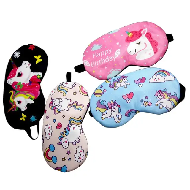 4pcs Sleep Eye Mask Unicorn Lightweight Cartoon Eye Patch Soft Eye Mask Blindfold for Sleeping Nap Spa Travel