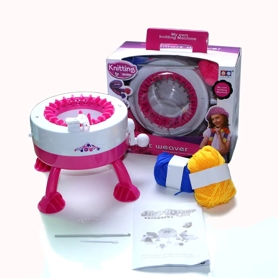

[New] Weaving loom dreams Kids DIY knitting wool machine Penguin smart weaver with 2 woodlens educational learn toy girl gift
