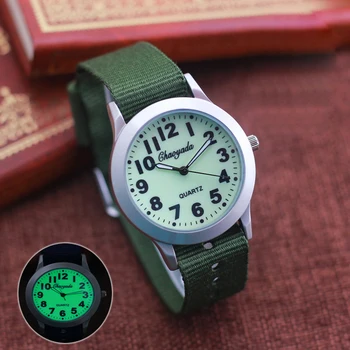 

2019 CYD high quality boys girls outdoor sport quartz wristwatches students Learning time clock fashion luminous canvas watches