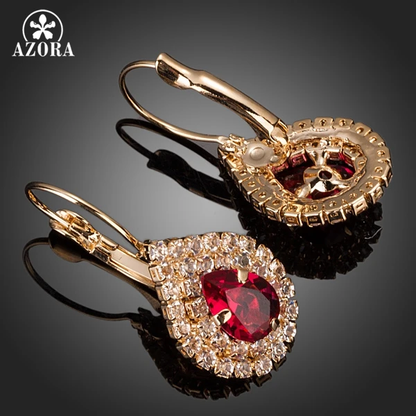 Серьги подвески золотого цвета с фианитом TE0151|drop earrings|tear dropearrings drops |
