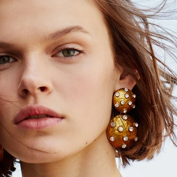 

JURAN 2018 New Design Vintage Punk Style Metal Geometric Maxi Statement Earrings Jewelry Charm Drop Earring wholesale