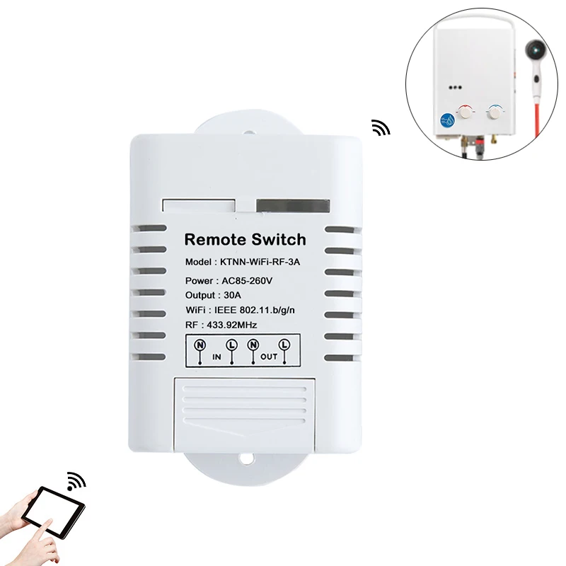 30A Wifi реле для водонагревателя AC 110 V 220 V 1CH умный дом приемник дистанционное управление и ручное управление и управление приложением