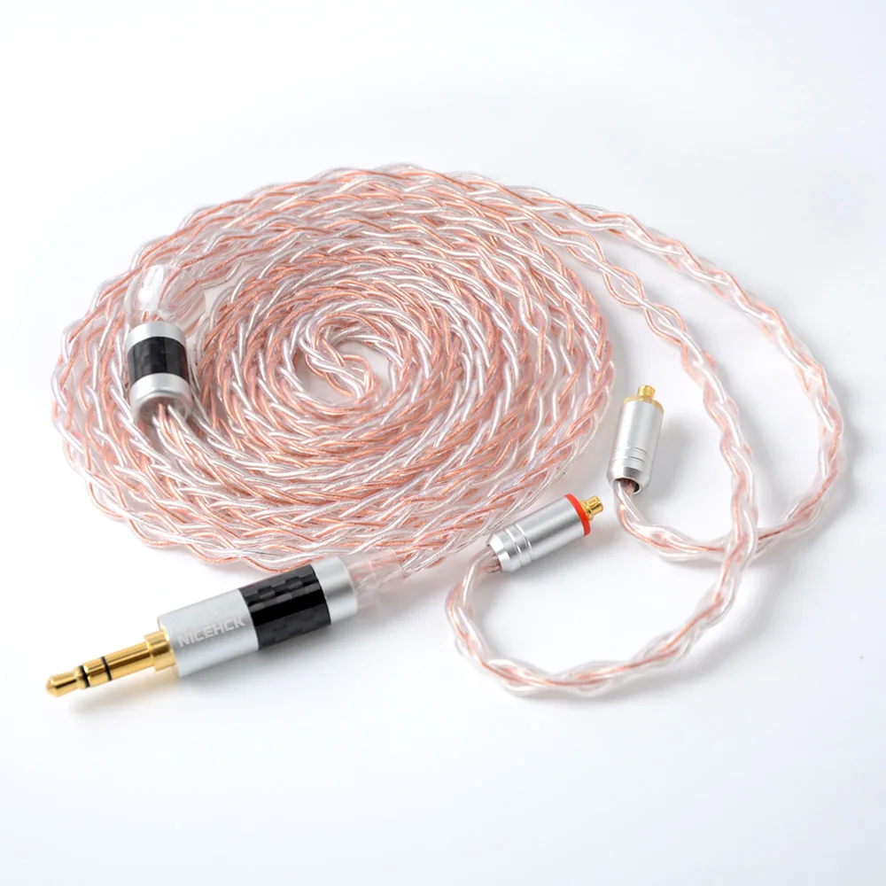 NICEHCK 8 Core Copper Silver Mixed Cable Upgrade TypeC/Type-C/3.5/2.5/4.4mm MMCX/2Pin For TRNV90 ZSX CCAC12 NICEHCK NX7 Pro/DB3