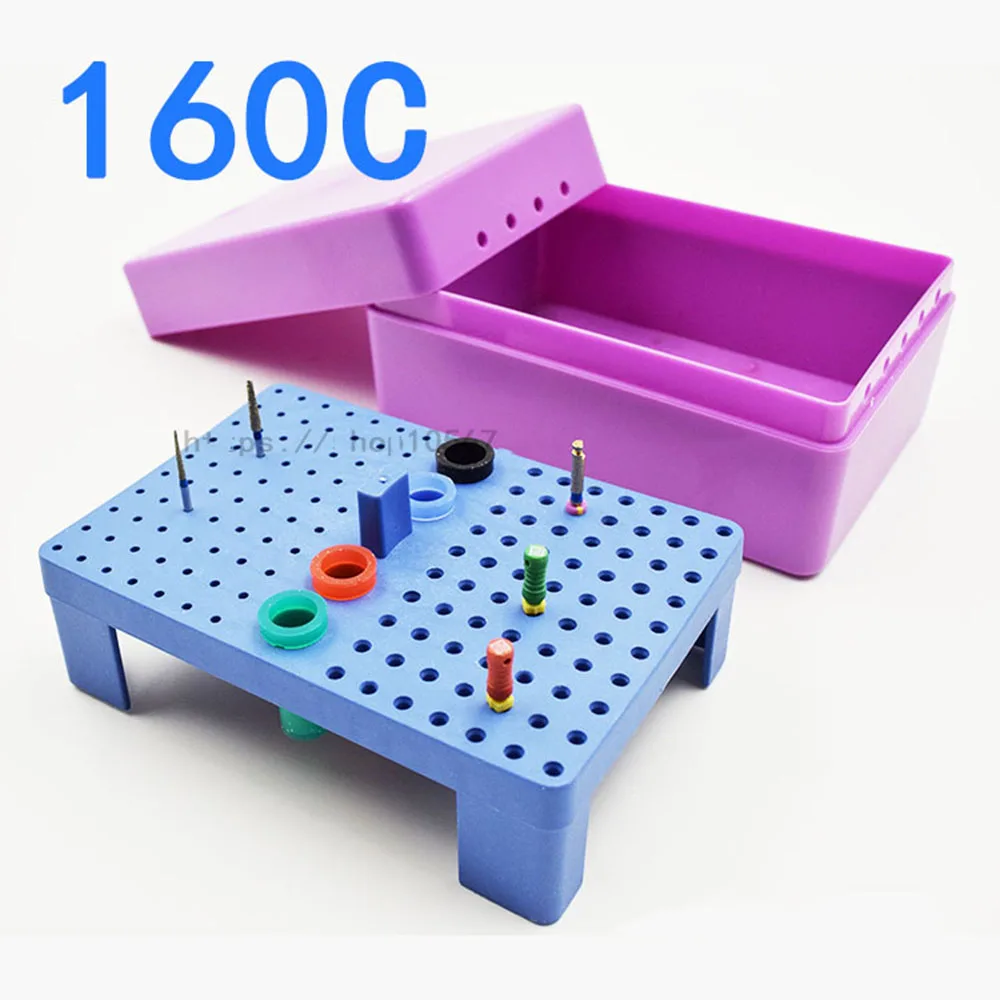 160 Holes Dental Bur Holder Stand Autoclave Dental Scaler Tips Burs