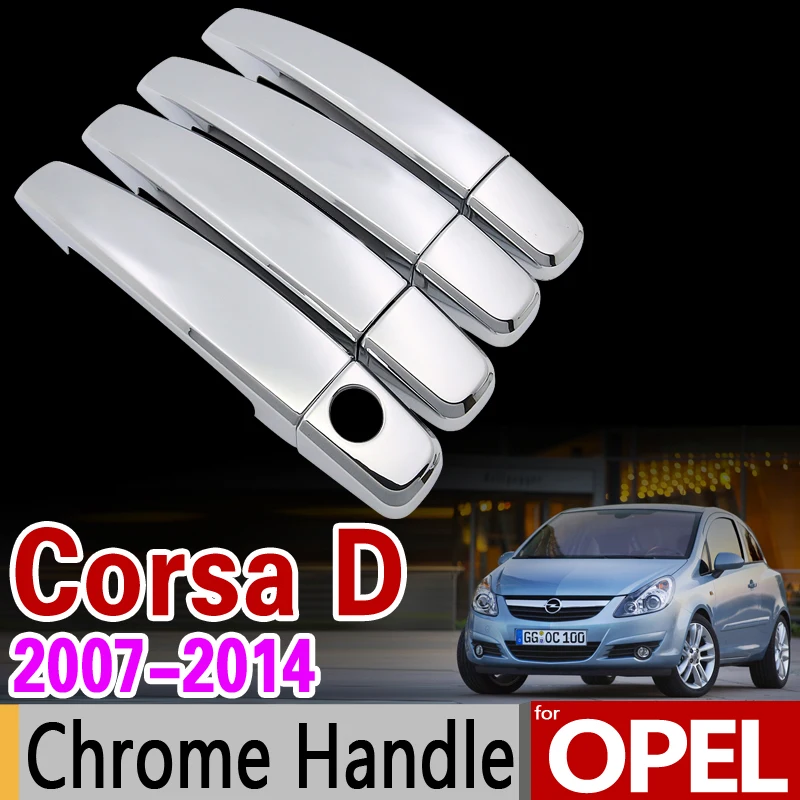 Набор хромированных накладок на ручки для Opel Corsa D 2007-2014 Vauxhall 2008 2009 2010 2012 2013