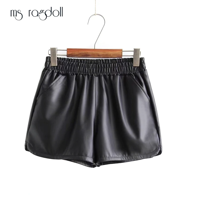 S XXL Plus Size New Summer Pu Leather Casual Women Shorts