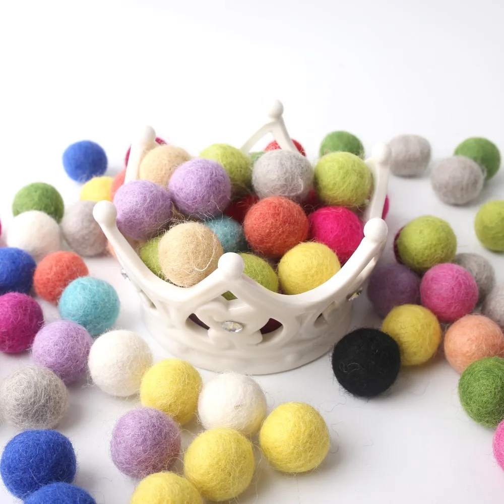 Wool Felt Balls 10pc 20mm New Wool Pom Poms Beads DIY Room Party Christmas Gift DIY Craft Round wool felt balls