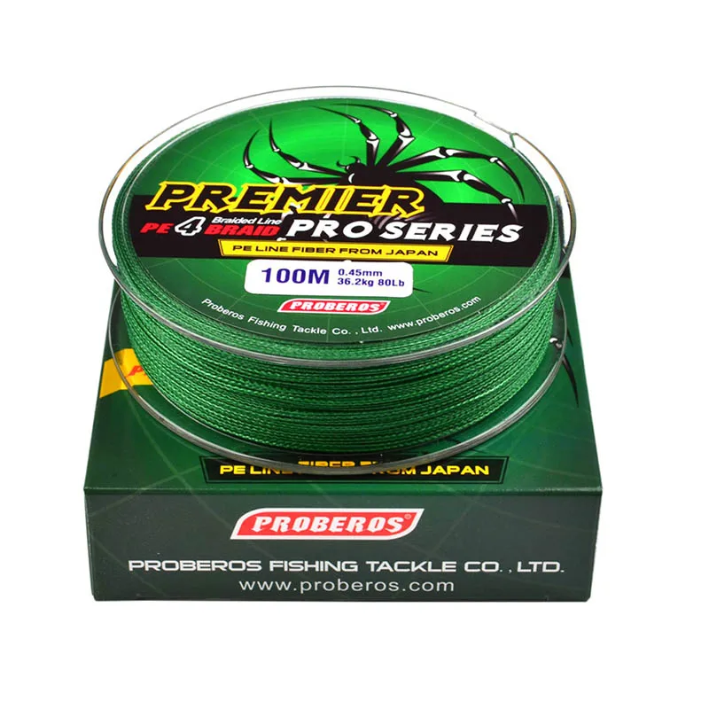 

100M Fishing PELine Red/Green/Grey/Yellow/Blue braided fishing line available 6LB-100LB PE Line Green Package 8