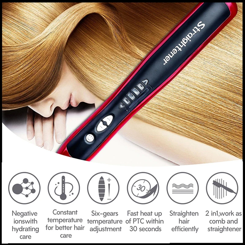 

beard straightener hair straightening comb quick brush Multifunctional damp bart beard comb hair barrette Styling straightener