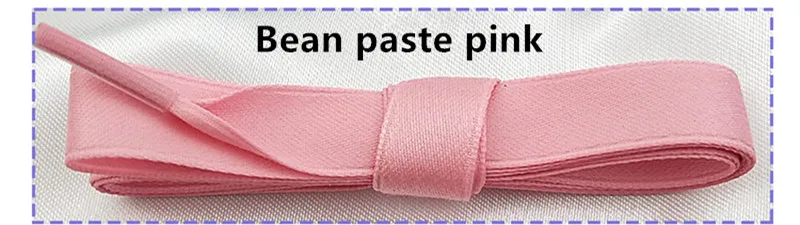 Bean paste Pink Высококачественные однотонные шнурки из полиэстера и хлопка, ширина 1,2 см, для женщин и мужчин, цветные спортивные повседневные кожаные шнурки, Прямая поставка - Цвет: Bean paste Pink
