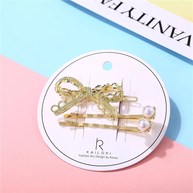 Yobest Fashion Pearl Hair Clip for Women Elegant Korean Design Snap Barrette Stick Hairpin Hair Styling Accessories - Окраска металла: 70024