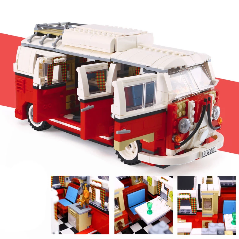 Светодиодная лампа 21001 lepining Technic Серия Volkswagen T1 playmobil оригинальный Кемпер Ван 21047