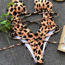 Женский леопардовый принт Купальник Быстросохнущий глубокий v-образный вырез без спинки обтягивающий монокини для лета JT-Прямая поставка