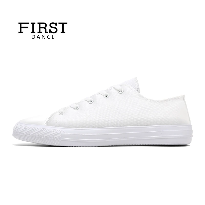 FIRST-DANCE-Fashion-Classic-Canvas-Shoes-Mens-Casual-Customize-Printed-Shoes-Youth-Solid-Color-Lace-Up