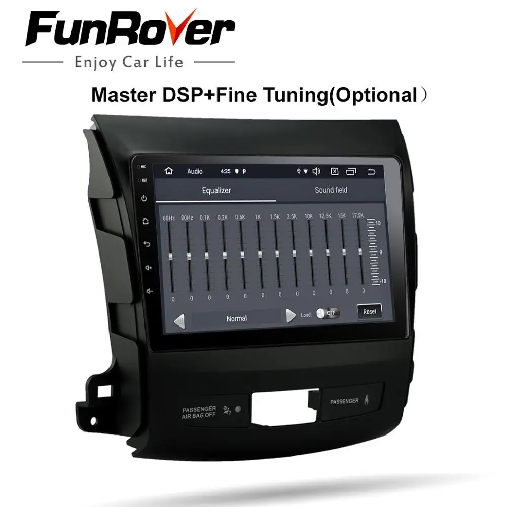 Funrover 2.5D+ ips android 9,0 автомобильный мультимедийный плеер Навигация dvd для Mitsubishi Outlander 2006- peugeot 4007/Citroen gps