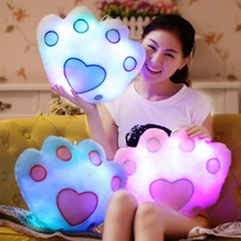 font b 2017 b font New Luminous Bear Paw Pillow Soft Plush font b Kids