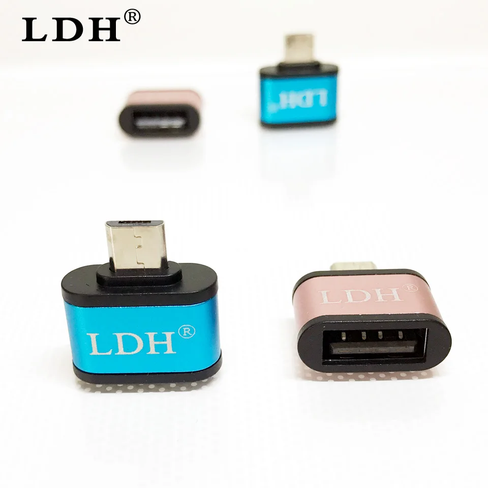 LDH Micro USB OTG к USB адаптер позолоченный V8 Разъем конвертер для samsung huawei zte xiaomi lenovo lg Android смартфон